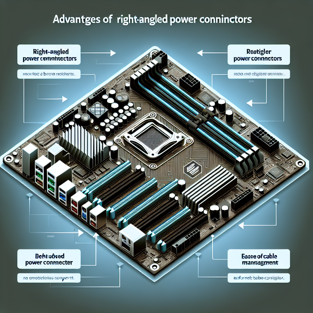 Why are some motherboards designed with right-angled power connectors?